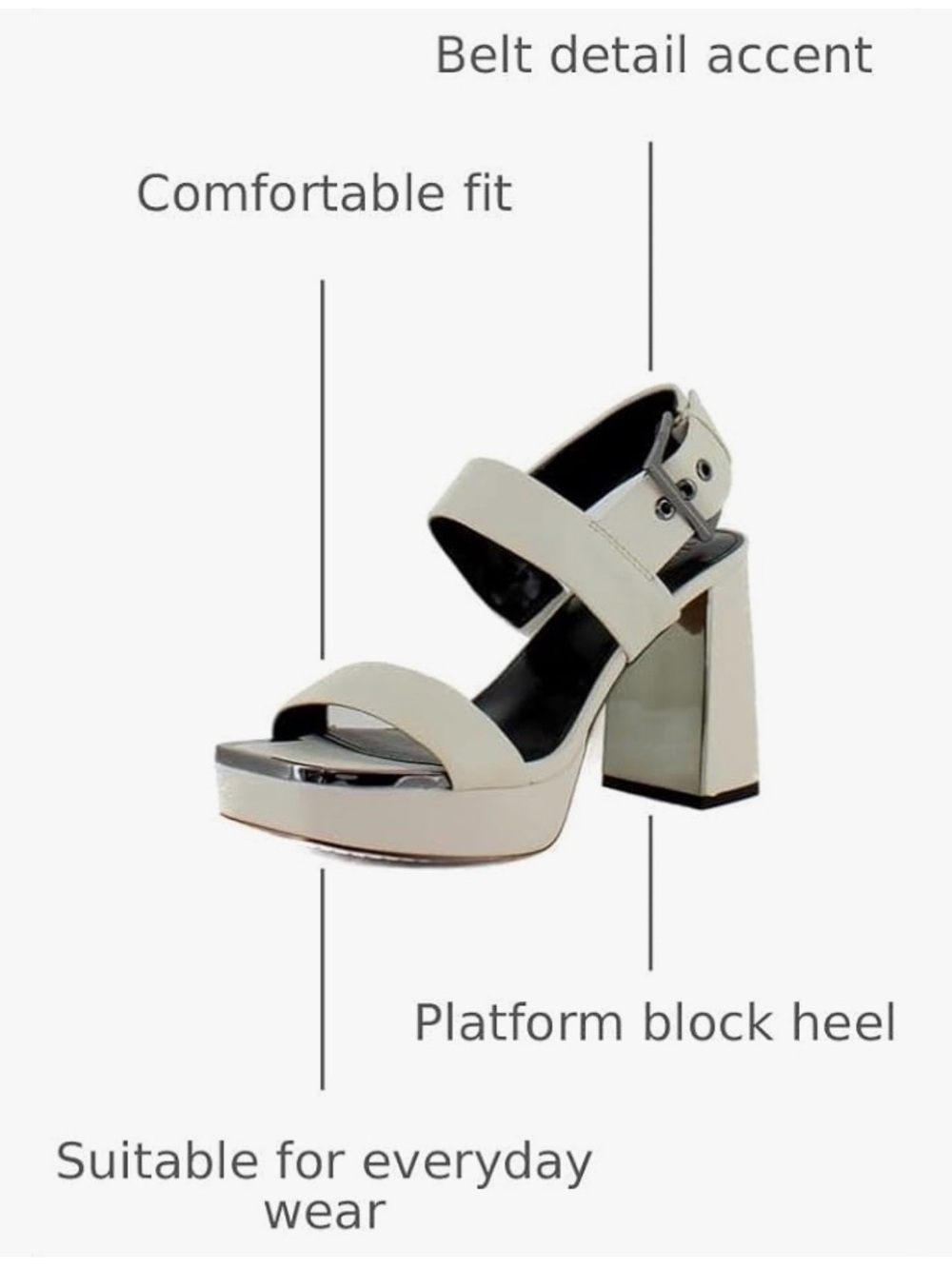 DKNY Bibiana Womens Heels
Platform Block Heel Sandal in Cream